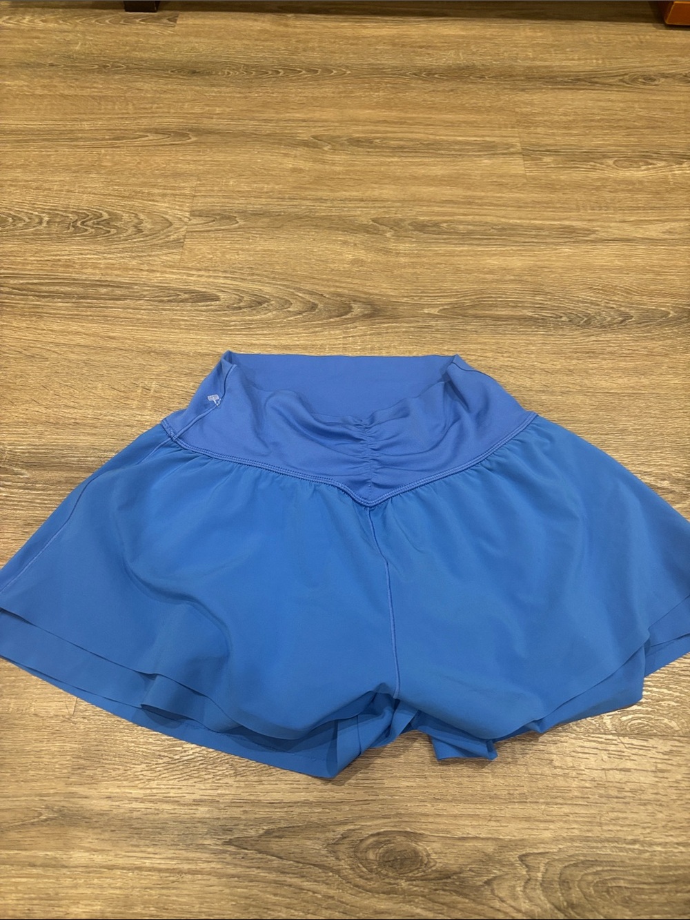 aerie Flowy Skort Shorts in Blue